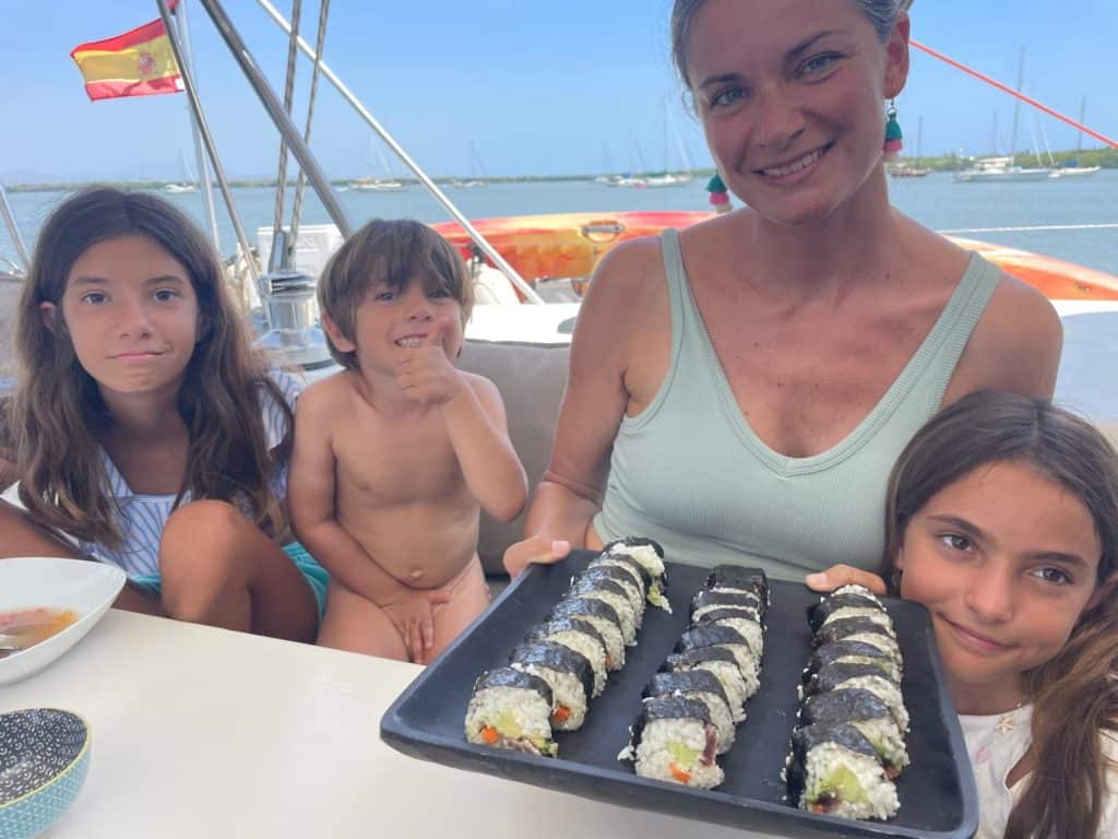 Sushi a bordo.